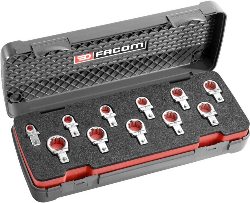 Facom koffer met metrische opzetringsteeksleutels 9 x12 mm