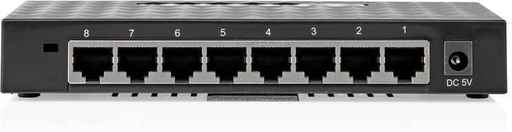 Nedis Netwerk-Switch | Bekabelde snelheid: Gigabit | Aantal ethernetpoorten: 8 NSWH8P110BK