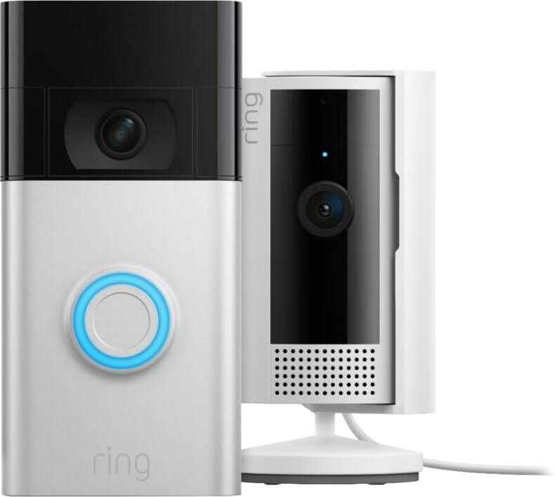 Ring Video Doorbell Gen. 2 Nikkel + Indoor Cam 2nd Gen