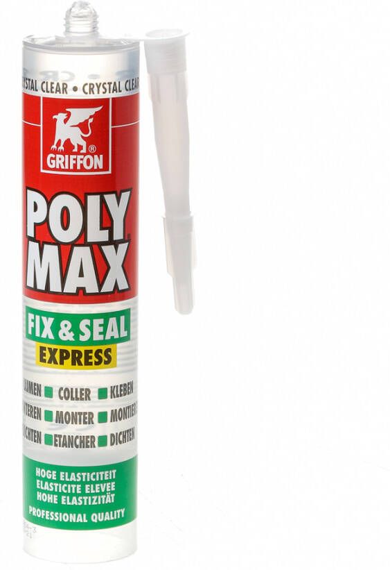 Mtools Griffon Poly Max Fix & Seal Express Crystal Clear Koker 300 g NL FR DE |