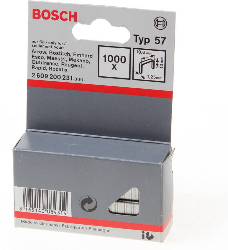 Bosch Accessoires Niet met platte draad type 57 10 6 x 1 25 x 10 mm 1000st 2609200231
