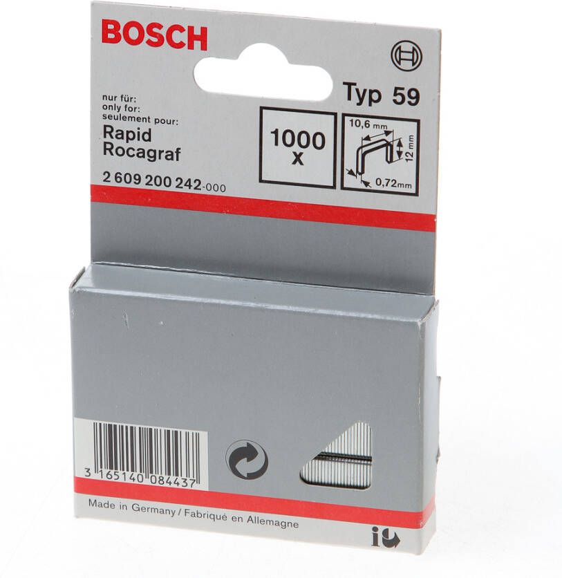 Bosch Accessoires Niet met fijne draad type 59 10 6 x 0 72 x 12 mm 1000st 2609200242