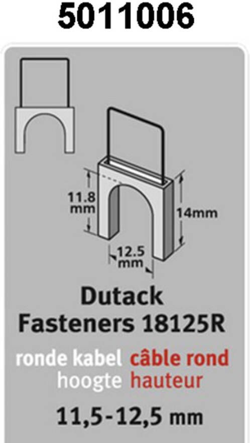 Dutack Kabelniet 1825 Cnk 14mm blister 200 st. 5011006