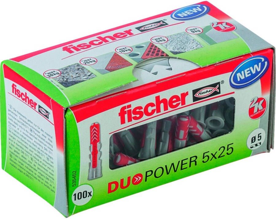 Mtools Fischer DuoPower Plug 5x25 mm. 100 st. |