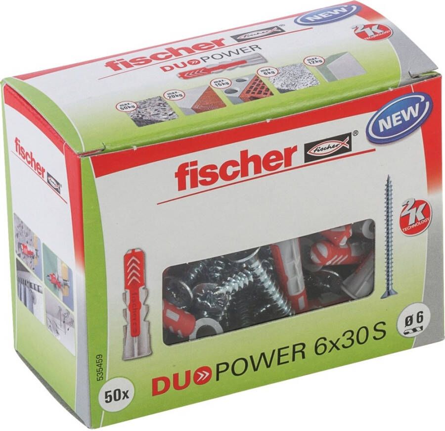 Fischer plug Duopower 6x30mm met schroef