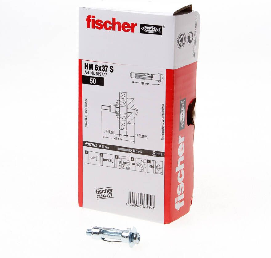 Fischer HM 6X37 S MET. HOLLEWANDPLUG 50 St 519777