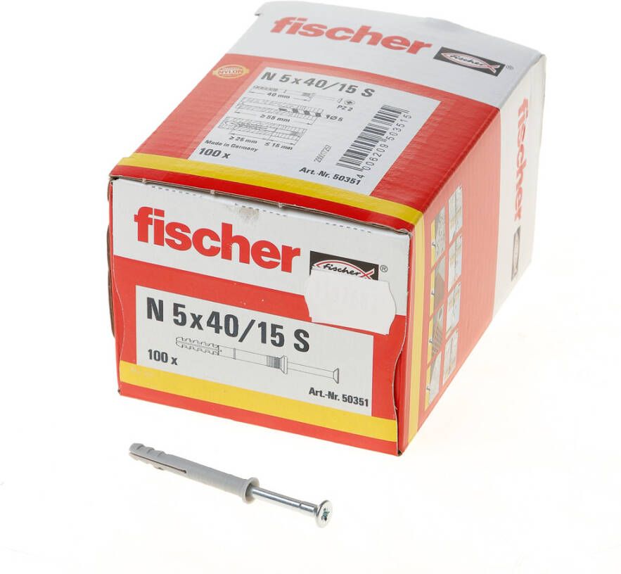 Fischer N 5X40 15 S NAGELPLUG 100 St 50351