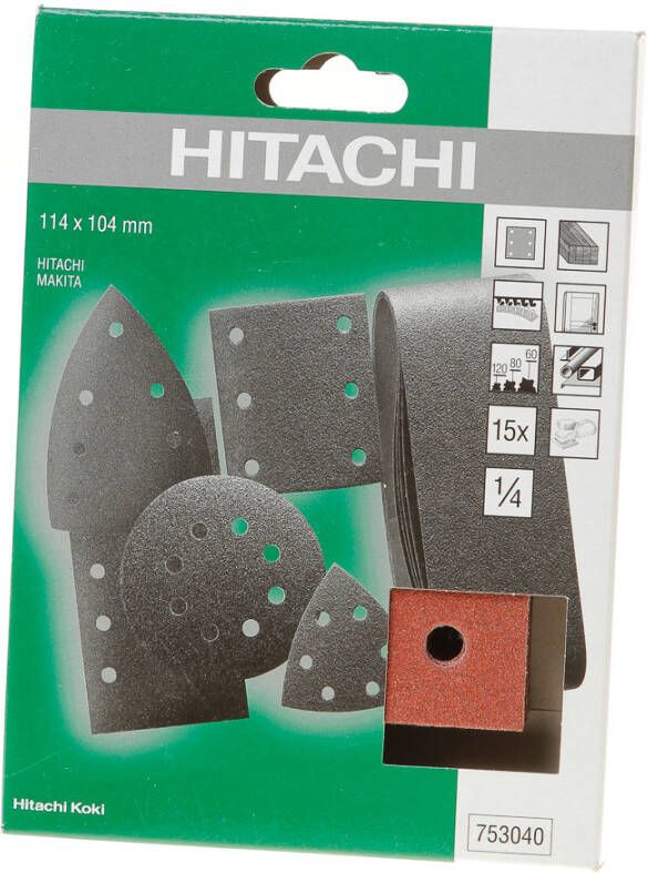 Hikoki Accessoires Schuurpapier set Schuurvellenset | Geperforeerd | 114 x 104 mm | diverse korrels 753040
