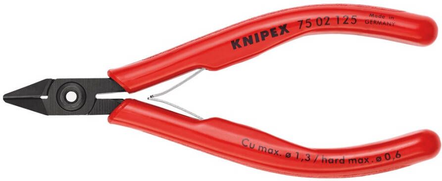 Knipex Elektronicazijsnijtang | lengte 125 mm model 0 | facet ja | 1 stuk 75 02 125 75 02 125