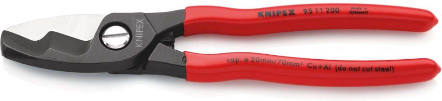 Knipex Kabelschaar met dubbele snijkanten met kunststof bekleed 200 mm 9511200