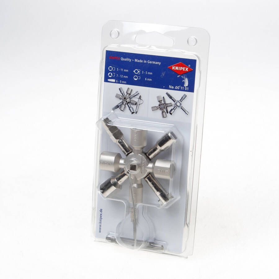 Knipex TwinKey© voor alle standaard schakelkasten en afsluitsystemen 92 mm 001101
