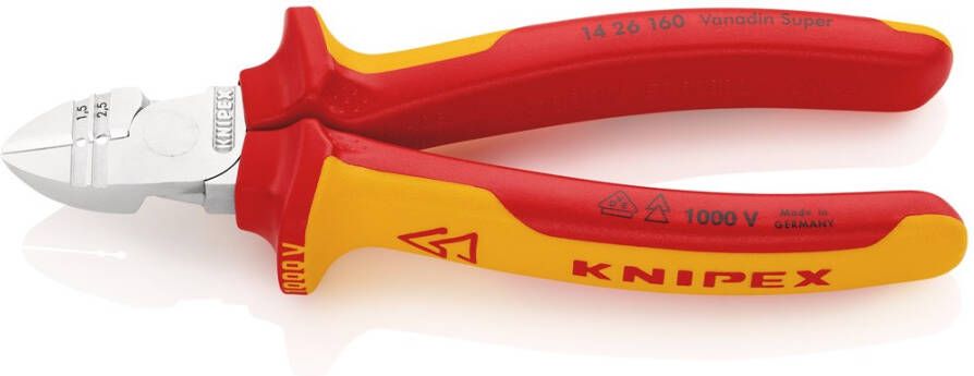 Knipex Afstrip-zijsnijtang verchroomd 160 mm 1426160