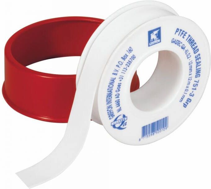 Griffon Ptfe Tape Gastec 12Mm*0 1Mm Rol 12M (Teflon Tape) 6150018