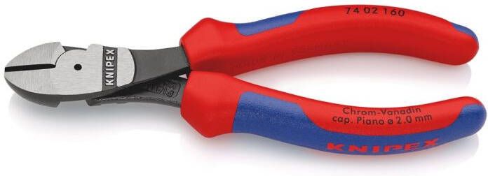Knipex Kracht-zijsnijtang zwart geatramenteerd met meer-componentengrepen 160 mm 7402160