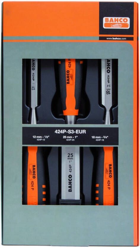 Bahco steekbeitelset 424p 12-18-25mm | 424P-S3-EUR