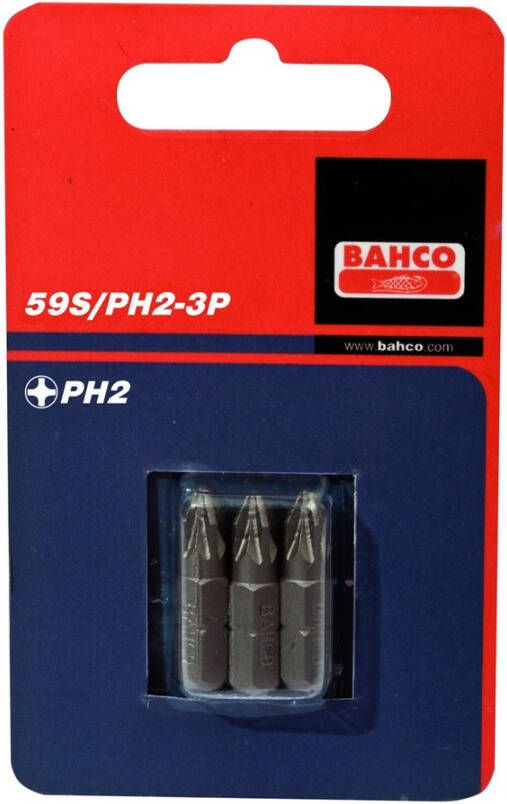 Bahco x3 bits ph2 25mm 1-4inch dr standard | 59S PH2-3P