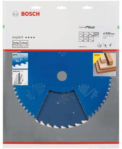 Bosch Accessoires Cirkelzaagblad expert for Wood 330x30x3.5 2.2x40 T 2608644071