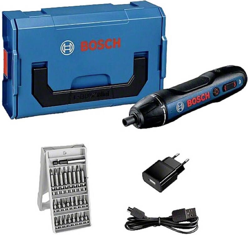 Bosch Blauw GO 2.0 Professional Accuschroevendraaier + 25-dlg accessoireset in L-Boxx mini 06019H2101