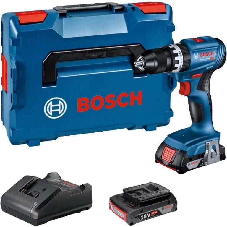 Bosch Blauw GSB 18V-45 Accu Schroef- en klopboormachine | 2 x 2 0 Ah accu + oplader | In L-Boxx 06019K3303