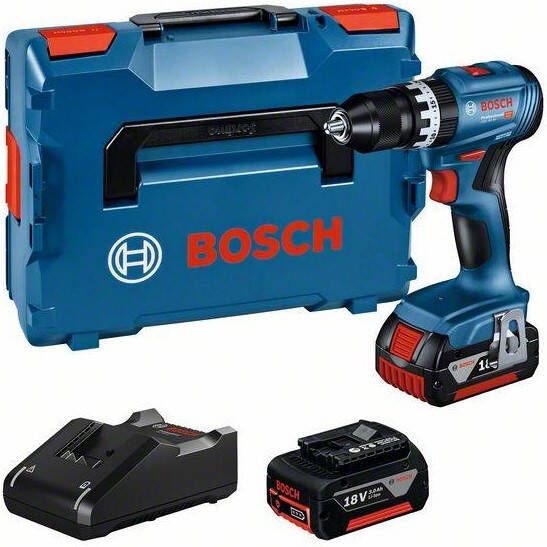 Bosch Blauw GSB 18V-45 Accu Schroef- en klopboormachine | 2 x 3 0 Ah accu + snellader | In L-Boxx 06019K3305