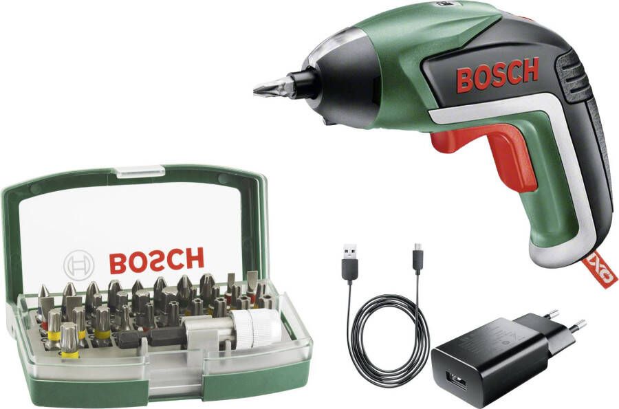Bosch Groen 3 6V Li-Ion accu schroevendraaier set (1x 1 5Ah accu) incl.32-delige bitset 4 5Nm