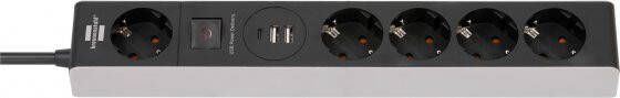 Brennenstuhl stekkerdoos | 5-voudig | 1 permanent + 2x USB 1x USB-C | 1159780615