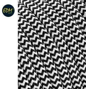 Enzo EDM Omsponnen snoer 2x0 75qmm zwart wit 25m