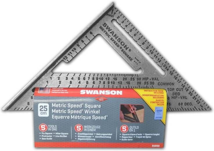 Mtools Swanson Timmermans meetdriehoek metric Speedsquare aluminium. |