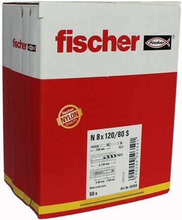 Fischer N 8X120 80S NAGELPLUG 50 St