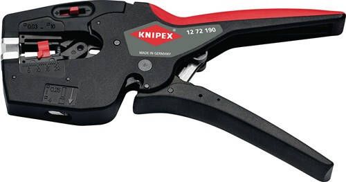 Knipex Afstrip- en krimptang | lengte 190 mm | 0 03-10 mm² (AWG 32-8) | 1 stuk 12 72 190 12 72 190