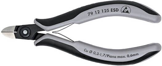 Knipex Precisie elektronica-zijsnijtang ESD gebruineerd 125 mm 7912125ESD