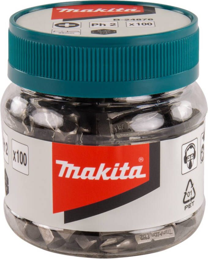 Makita Accessoires Schroefbit PH2x25mm pot 100st B-24876