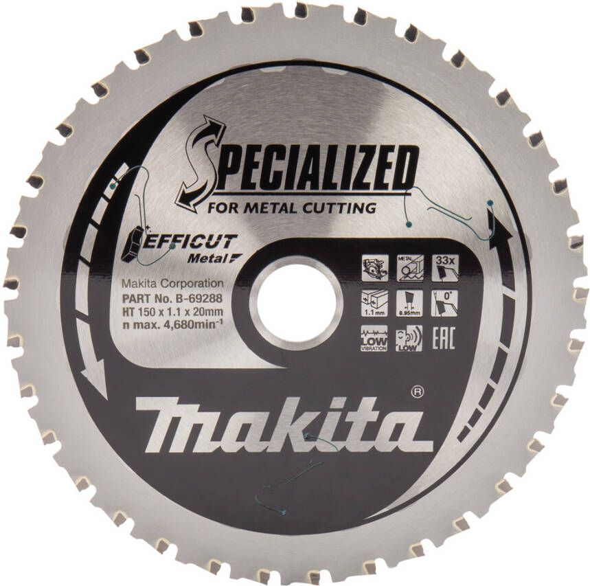 Makita Zaagblad staal Efficut | 150x20x1 1 | 33T | 0g