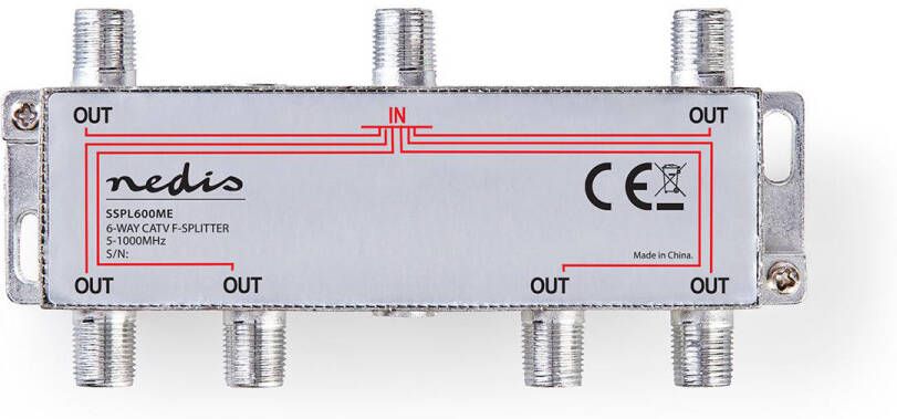 Nedis CATV-Splitter | 5-1000 MHz | 10.0 dB | Zink | 1 stuks SSPL600ME