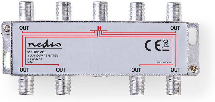 Nedis CATV-Splitter | 5-1000 MHz | 11.0 dB | Zink | 1 stuks SSPL800ME