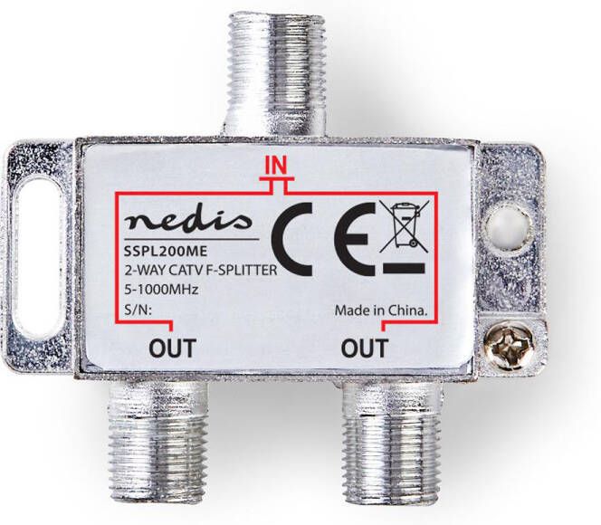 Nedis CATV-Splitter | 5-1000 MHz | 4.2 dB | Zink | 1 stuks SSPL200ME