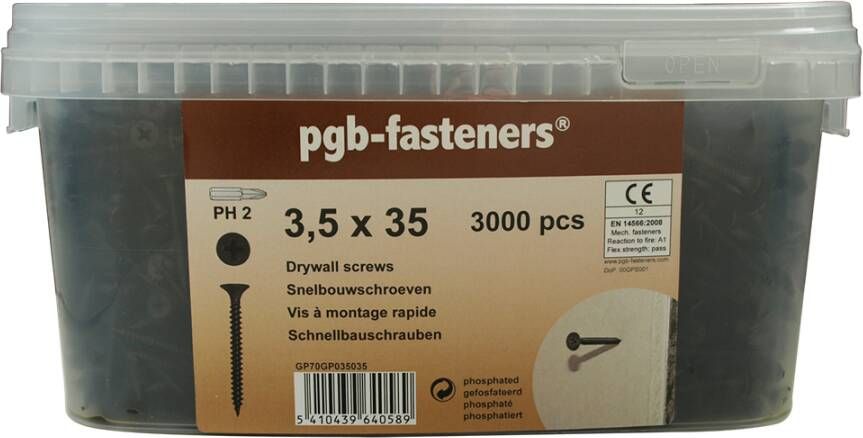 Pgb-Europe PGB-FASTENERS | Snelbouwschr. 3 5x35 gefosf Em 3000 | 3000 st GP70GP035035
