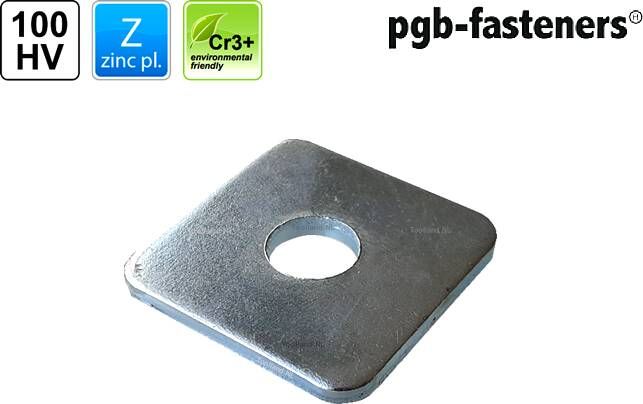 Pgb-Europe PGB-FASTENERS | Vierkant sluitring HV100 DIN 436 M10 Zn | 100 st 43600101003