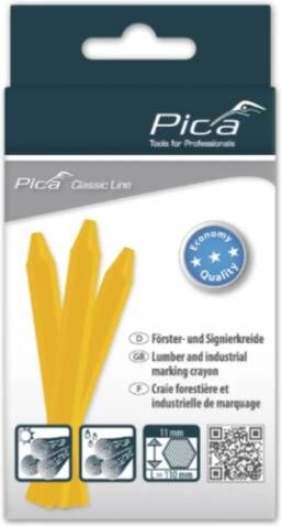 Pica Markeerkrijt | geel | zonder papier | Classic ECO 591 | 12 stuks 591 44