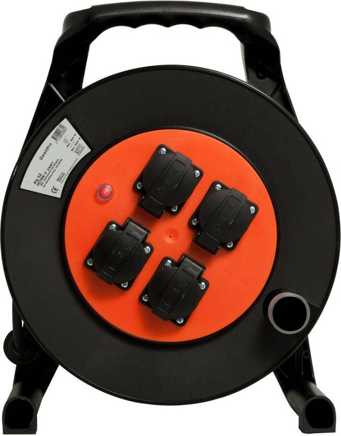 QwattPro kabelhaspel Big EZ RA 40m 3G2 5 H07RN-F zwart 1311004