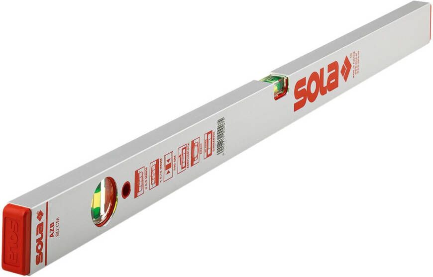 Sola Alu blokwaterpas AZB200 200cm 2 libellen 0 50mm m zilver 01011701