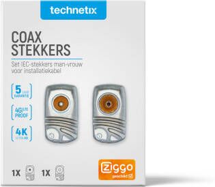 Technetix Coax doe-het-zelf stekker IEC-male & IEC- Female | 1 stuks TN-IECMF-A S