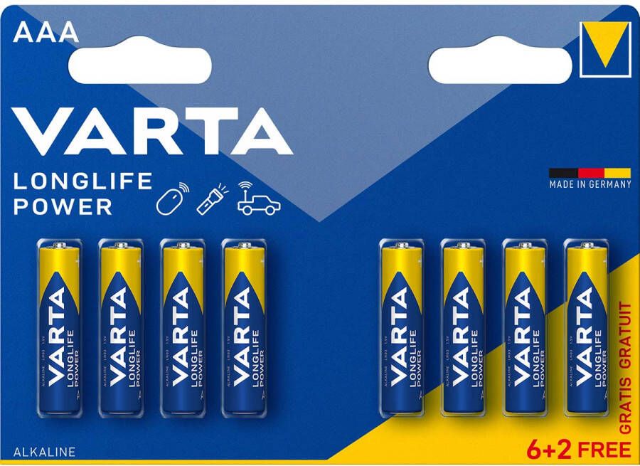 Varta Alkaline-Batterij AAA | 1.5 V DC | 8 stuks | 1 stuks -4903SO